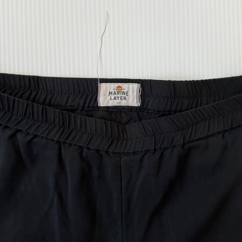 Marine Layer Allison Pant LP Large Petite Black Modal Cropped Tapered Elastic - Picture 5 of 16